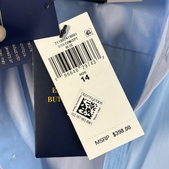 NWT Polo Ralph Lauren Blue Eyelet Embroidered Cotton Shirt Dress Size 14 Coastal - Picture 11 of 16